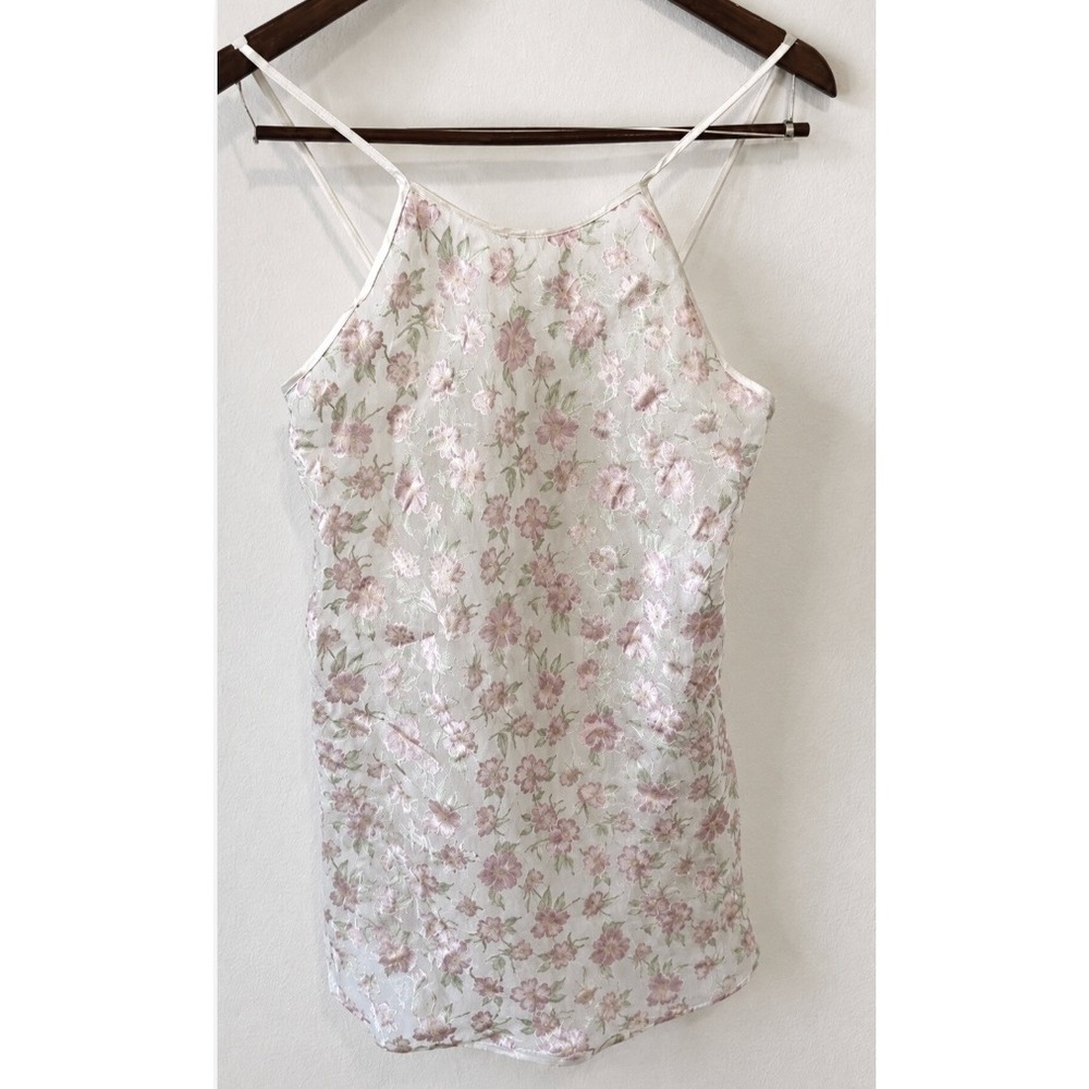Go Softly Vintage Women's Y2K Floral Sheer Feminine Fairy Slip Dress Size Small